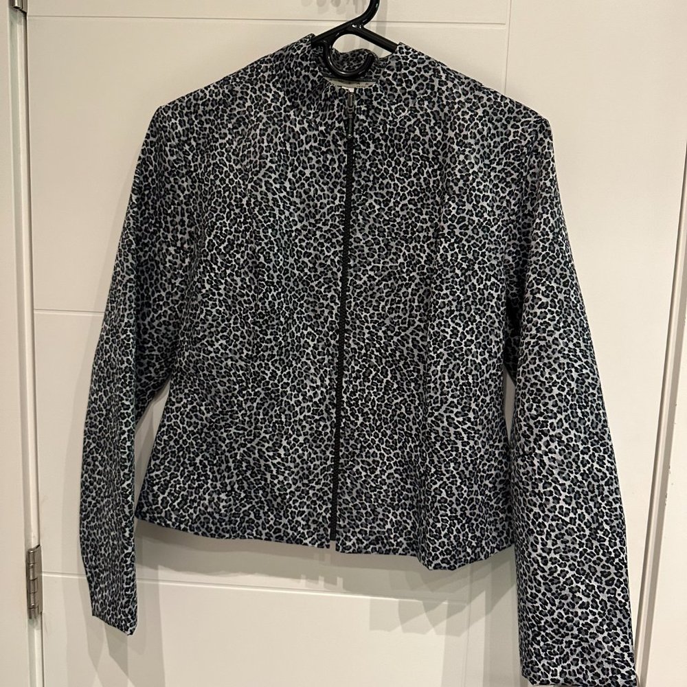 White Leopard Print Wind Jacket